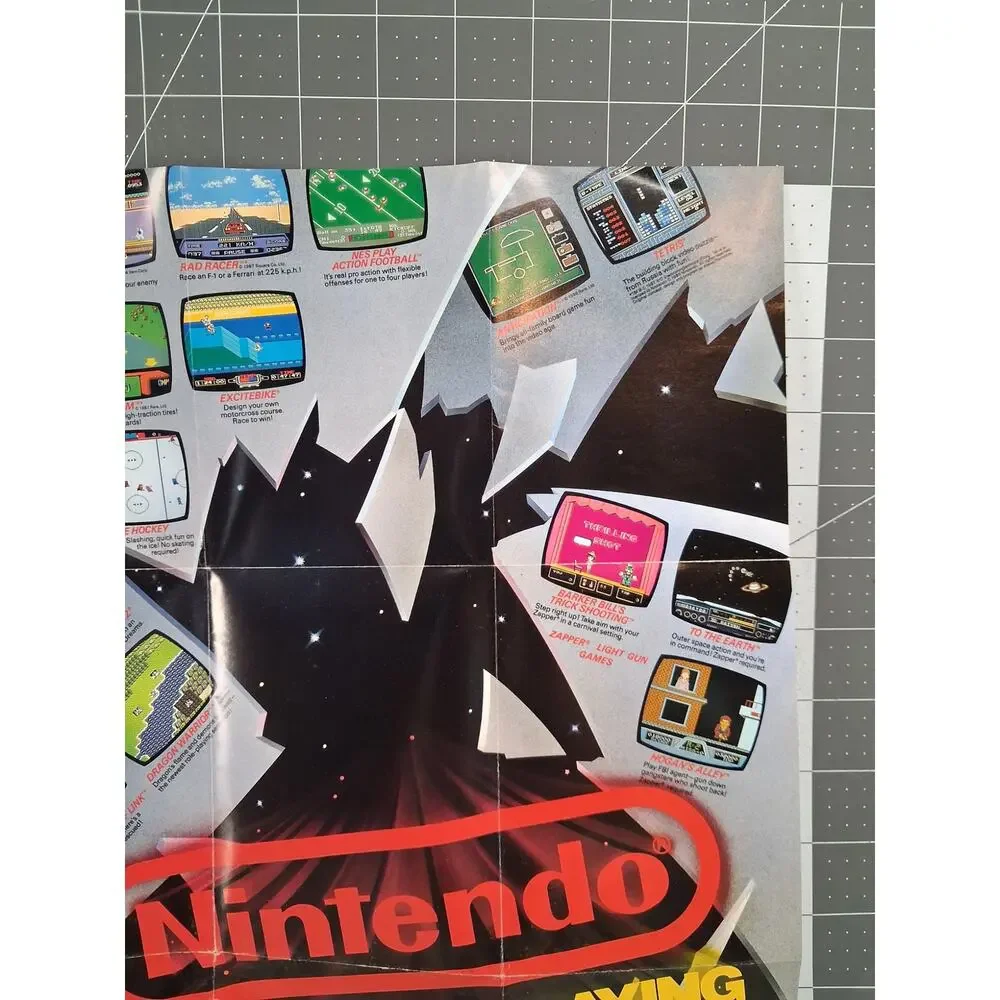 Vintage 1989 NES Nintendo Now Your Playing With Power Insert Promo Poster
